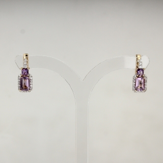 Серьги. Аметист. Арт.1833АКц из золота 585 пробы
