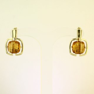 Серьги. Цитрин. Арт.1654Ц из золота 585 пробы