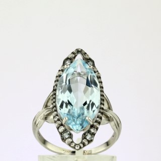 Кольцо. Голубой топаз. Арт.1656ТКц_ из золота 585 пробы