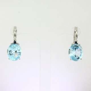 Серьги. Голубой топаз. Арт.1035СпТ из золота 585 пробы